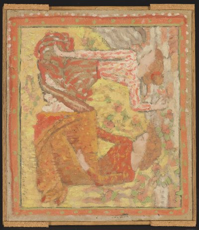 Twee jonge meisjes in een boomgaard (project voor een wandtapijt), ca. 1895-1900 door Aristide Maillol