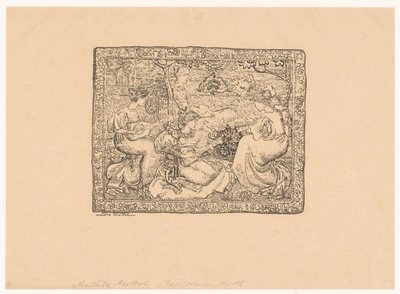 Wandtapijt met vier musicerende vrouwen in landschap door Aristide Maillol