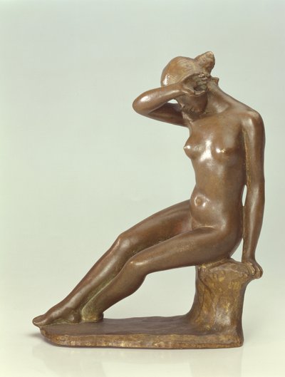 Vrouw die haar gezicht met haar hand bedekt, 1900 door Aristide Maillol