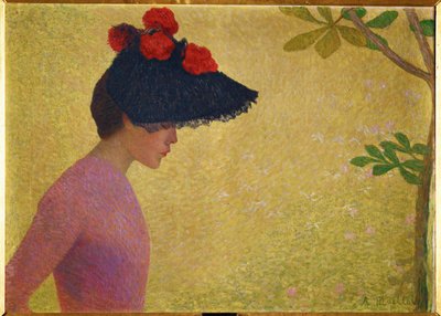 Vrouw in profiel (schilderij op doek) door Aristide Maillol