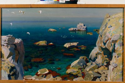 Rust: Maritiem landschap met rotsen door Arkadij Aleksandrovic Rylov