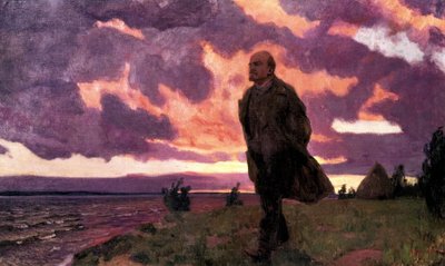 Lenin in Razliv door Arkadij Aleksandrovic Rylov