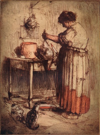 La Femme Au Poulet, ca. 1921 door Armand Coussens