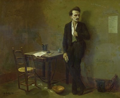 Henri Rochefort (1831-1913) in de Mazas-gevangenis, 1871 door Armand Desire Gautier