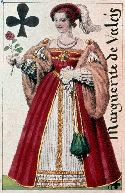 Voorstelling van Marguerite de Valois (1553-1615) bekend als Koningin Margot (detail) door Armand Gustave Houbigant