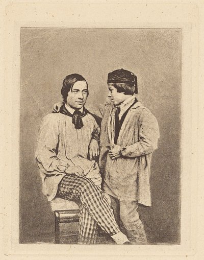 [Man en jongen] door Armand Hippolyte Louis Fizeau