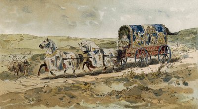 Koets van een Dame, 13e Eeuw door Armand Jean Heins