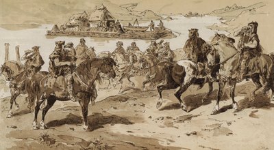 Schelpblazers en vlot in primitieve tijden door Armand Jean Heins