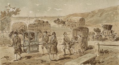 Sedanstoel, zware wagen, vinaigrette en coupé, Oostenrijkse Nederlanden, 18e eeuw door Armand Jean Heins