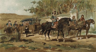 Postkoets en Begeleiding, Spaanse Nederlanden, begin 17e Eeuw door Armand Jean Heins