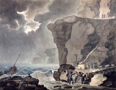 Landing van de samenzweerders in de Cadoudal-affaire bij de klif van Biville, 1771-1847 door Armand Jules Marie Heraclius de Polignac