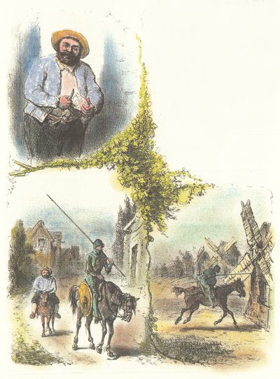 Illustratie door Armand-Louis-Henri Telory voor de kinderaanpassing van Don Quichot door Armand Louis Henri Telory