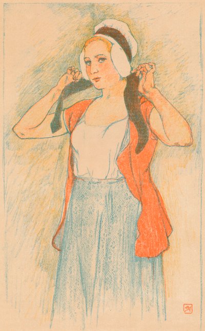 Een auto-lithografie door Armand Rassenfosse, ca. 1898 door Armand Rassenfosse