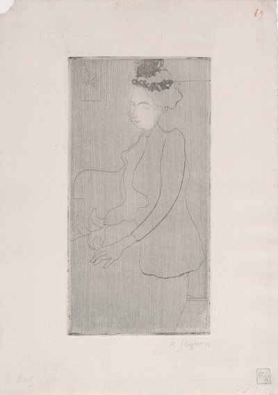 Zittende Vrouw met Gevederde Hoed ca. 1893 door Armand Séguin