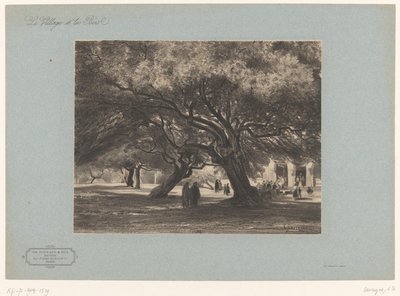 Eikenbomen bij de kerk van Cimiez door Armand Theophile Cassagne