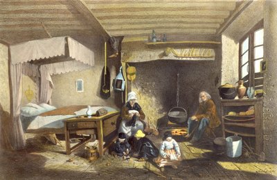 Interieur van een huis in Royat door Armand Theophile Cassagne