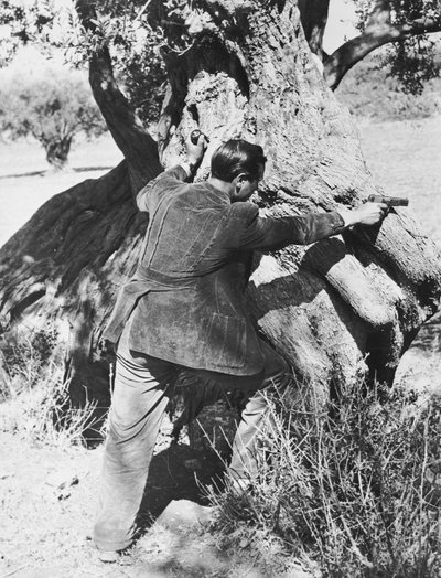 Salvatore Giuliano wijst een pistool, 1937 door Armando Bruni