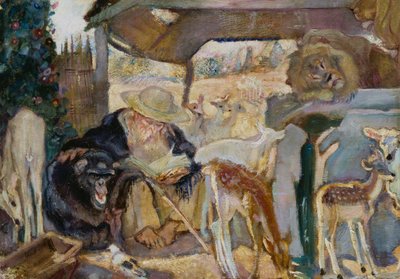 Sint Antonius tussen dieren door Armando Spadini