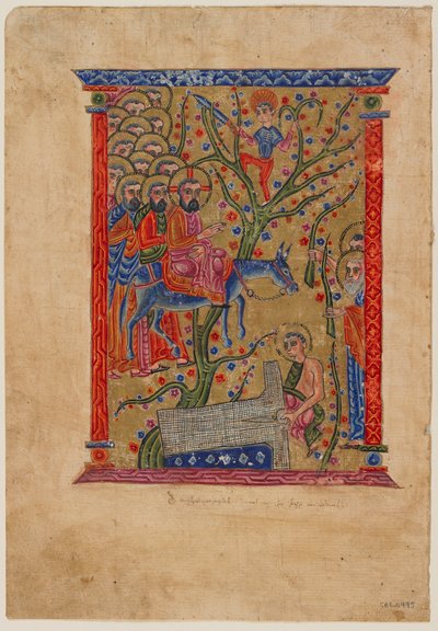 Folio uit een Armeens manuscript: De intocht in Jeruzalem, ca. 1500 door Armenian School