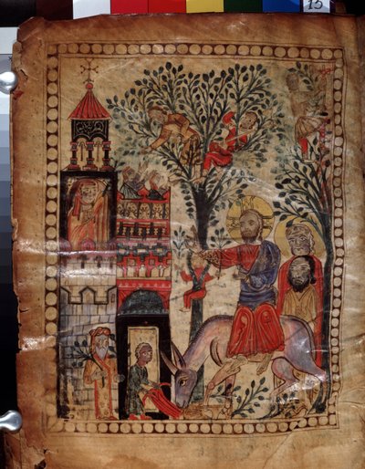 De intocht van Christus in Jeruzalem door Armenian School
