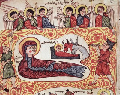 De aanbidding van de herders (miniatuur) door Armenian School