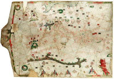 Een mediterrane kaart die de noordoostelijke Atlantische Oceaan toont door Arnaldus Domenech