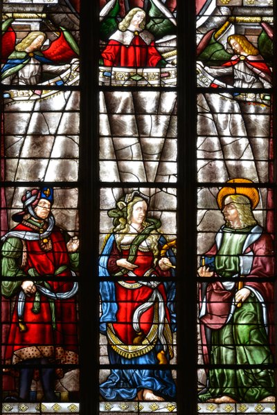 De profeet Daniël, Sibylle Cimmerienne en Sint Mattheüs de Evangelist - Glas-in-lood van de kapel Saint Louis, Arnaud de Moles (1470-1520) voltooid in 1513 - Kathedraal Sainte Marie d