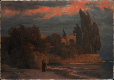 Villa aan zee door Arnold Böcklin
