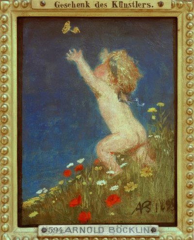 Naakt kind met blond haar door Arnold Böcklin