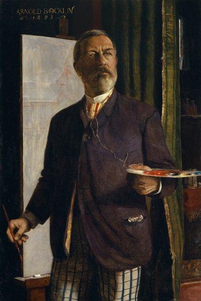 Zelfportret in het Atelier, 1893 door Arnold Böcklin