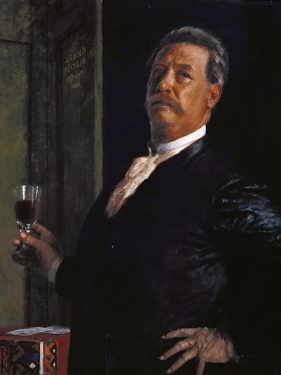 Zelfportret met het wijnglas, 1885 door Arnold Böcklin