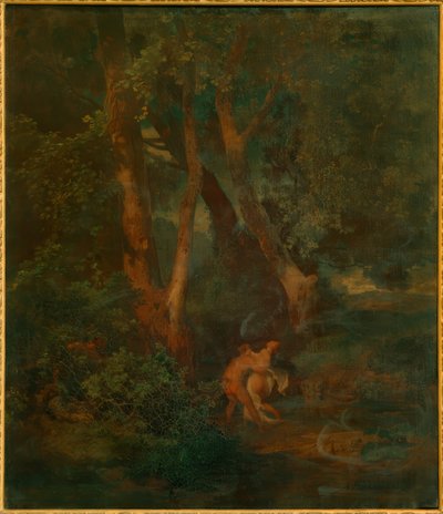 Bosrand met faun en nimf door Arnold Böcklin