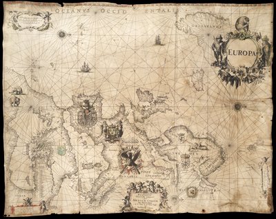 Europa; Pascaarte de Arnold Colom (1660) door Arnold Colom