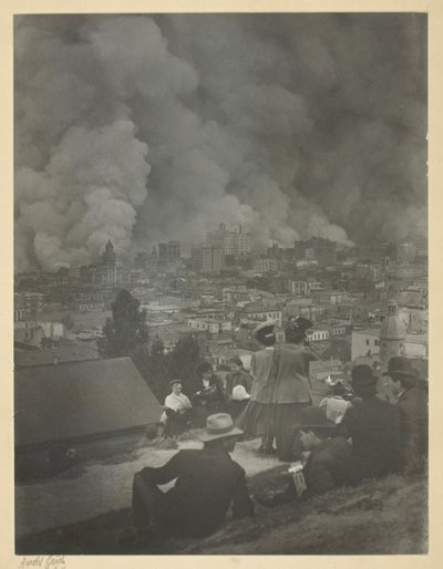 Aardbeving in San Francisco door Arnold Genthe