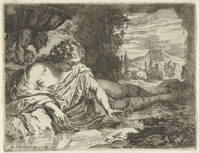 Narcissus door Arnold Houbraken