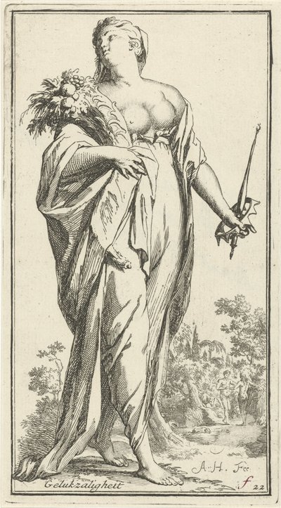 Personificatie van gelukzaligheid door Arnold Houbraken