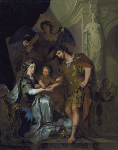 De bruiloft van Alexander en Roxana (?) door Arnold Houbraken