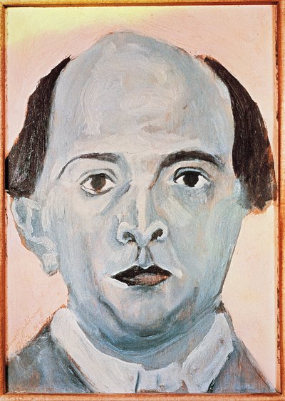 Zelfportret in blauw door Arnold Schoenberg