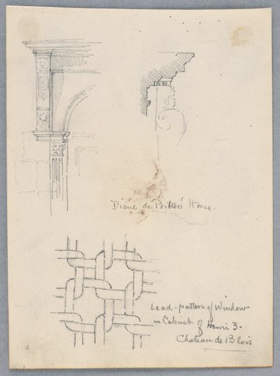 Architectonische details van het huis van Diane de Poitiers door Arnold William Brunner