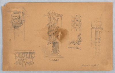 Architectonische Details in Nevers door Arnold William Brunner