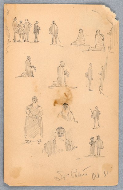 Figuurschetsen bij St. Pieter door Arnold William Brunner