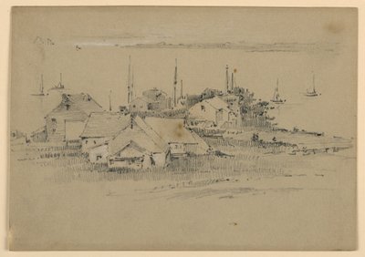 Vissersdorp door Arnold William Brunner
