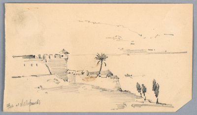Fort bij Villefranche door Arnold William Brunner
