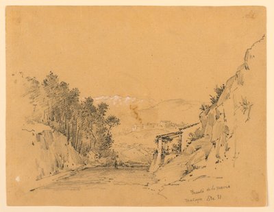Bergpas en dorp door Arnold William Brunner
