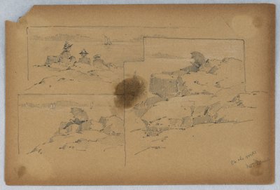 Op de rotsen, Mt. Desert door Arnold William Brunner