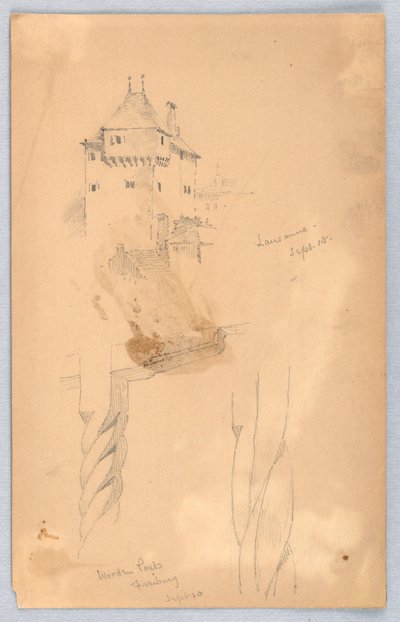 Schetsen in Lausanne door Arnold William Brunner