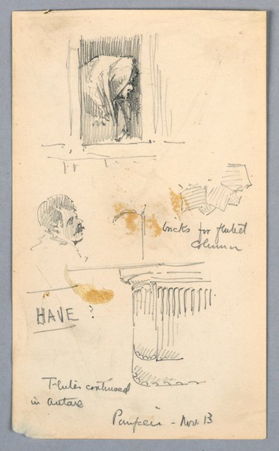 Schetsen in Pompeii door Arnold William Brunner