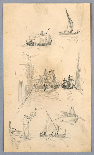 Schetsen van boten door Arnold William Brunner