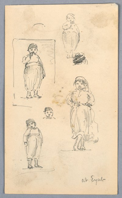 Schetsen van kinderen in Eyub door Arnold William Brunner