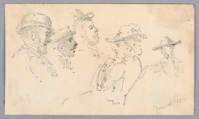 Schetsen van hoofden door Arnold William Brunner